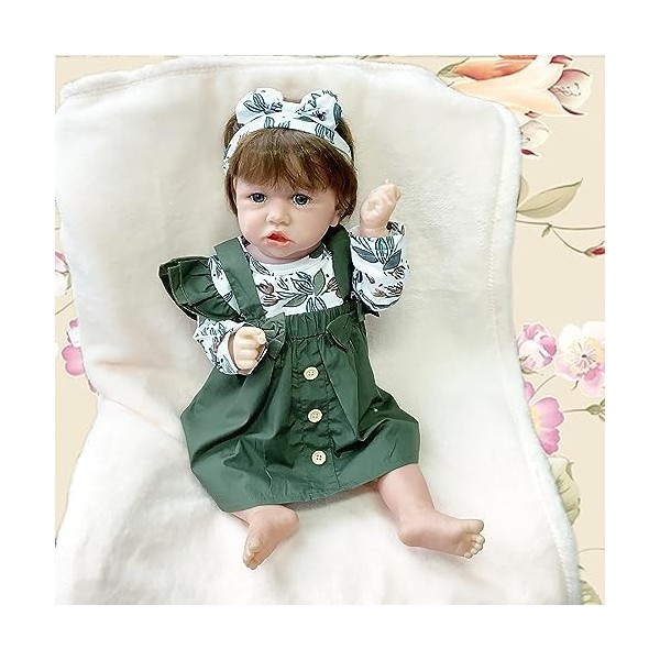 FARMAHAR PoupéE Reelle, 18Pouces Mignon BéBé Reborn RéAliste Silicone, Convient Aux Enfants De 3 Ans Et Plus Ou Aux Favoris,B