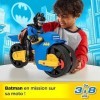 Imaginext Dc Super Friends, Batman Batcycle Xl Avec Lance-Projectile Et Figurine Articulée Batman Xl 25 Cm Habillée De Bleu