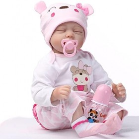 ZIYIUI Reborn 22 Pouces Réaliste 55cm Poupée Reborn Baby Doll Bebe Fille Souple Silicone Vinyle Nouveau-Né Bébé Fille Garcon 