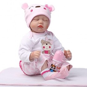ZIYIUI 22 Pouces 55 cm Bebe Reborn Fille Silicone Souple Vinyle Nouveau-né Poupée Reborn Jouets Réaliste Bébé Reborn Cadeau d