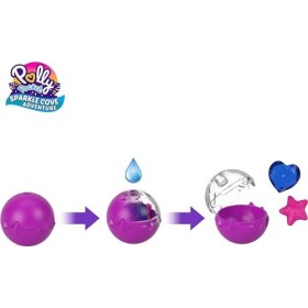 Polly Pocket Sparkle Cove Adventure Ensemble de jeu compact Lagon sous-marin avec micro poupée, ami des animaux, accessoires 