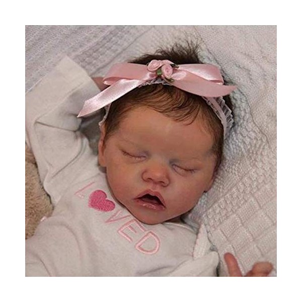 Poupées Reborn Réalistes, 18 Pouces 46 Cm, Corps Complet en Silicone, Poupée Fille Qui Ressemble À Une Vraie Poupée Endormie,