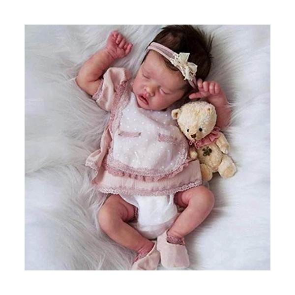 Poupées Reborn Réalistes, 18 Pouces 46 Cm, Corps Complet en Silicone, Poupée Fille Qui Ressemble À Une Vraie Poupée Endormie,