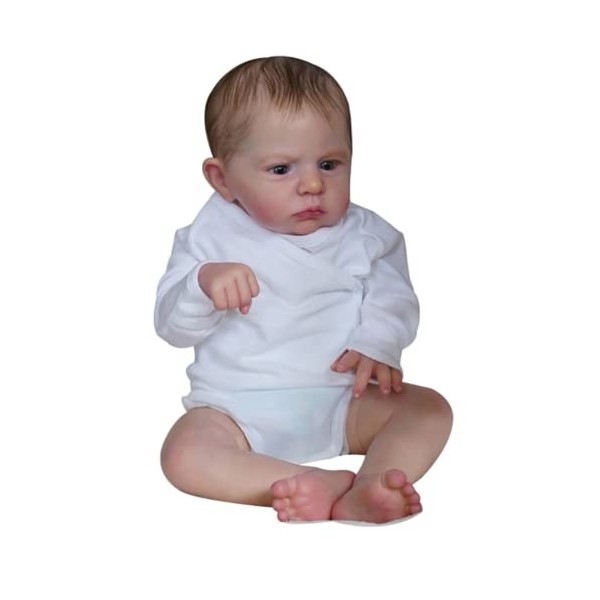 Lonian 60cm Reborn Baby Doll Soft Body Lifelike Baby pour Enfants Play Toys Cadeaux de Noël Brown Eyes 