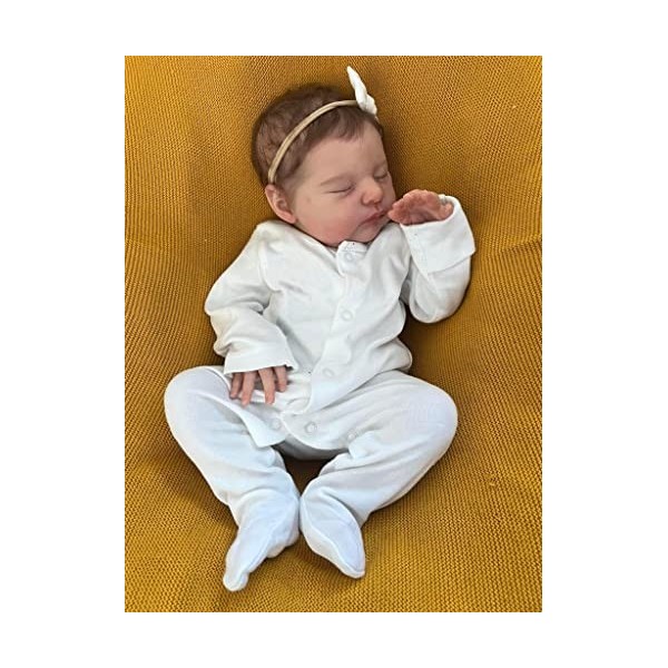 Anano Reborn Dolls Baby Poupées réalistes en silicone avec vêtements et tétine 48 cm