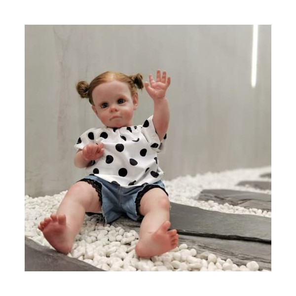 LONIAN Reborn Baby Girl Dolls 22 Pouces 55cm Reborn Toddler Doll Soft Vinyl Silicone Real Life Like Looking Newborn Dolls Aim