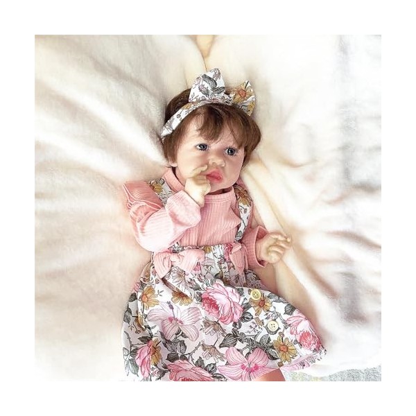 FARMAHAR Vrai Bebe Reborn Fille, 18Pouces Mignon Poupon Reborn Silicone, Convient Aux Enfants De Plus De 3 Ans,D-Boy