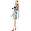 Barbie Fashionistas poupée mannequin 92 avec queue de cheval blonde et robe fleurie turquoise, jouet pour enfant, FJF52