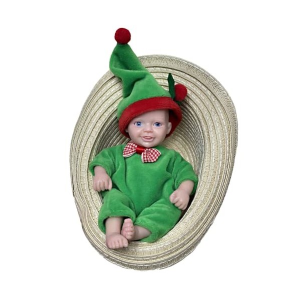 Poupées Reborn, 6 Pouces, Mini Poupée Réaliste pour Nouveau-Né Fille avec Cheveux Bouclés Et Enracinés, Vêtements en Vinyle S