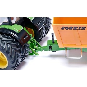 siku 3292, John Deere 8R 410 avec Pneus Jumelés, Tracteur Jouet, 1:32, Métal/Plastique, Vert, Poids avant amovible, Direction