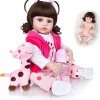 Poupée Bébé Reborn Petite Poupée Réaliste De 19 Pouces avec Vêtements, Cadeau danniversaire, G pour Enfants E 