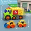 Jouets de voiture pour tout-petits garçons et filles de 1, 2, 3, 4 ans, camion poubelle avec son et lumière, ensemble de jeu 