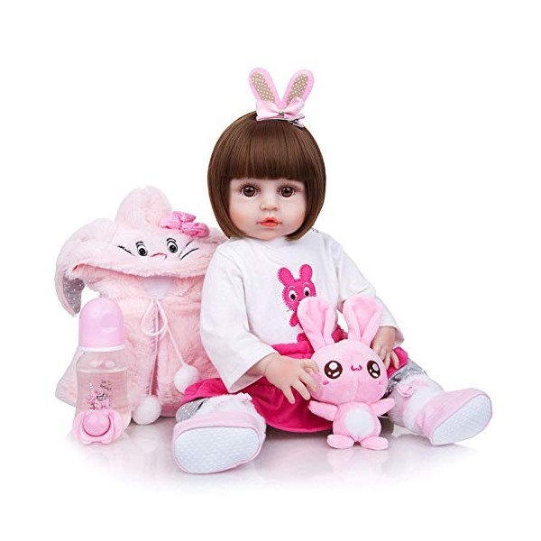 Poupée Bébé Reborn Petite Poupée Réaliste De 19 Pouces avec Vêtements, Cadeau danniversaire, G pour Enfants E