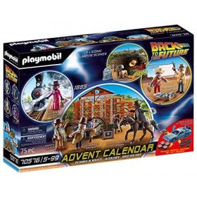 Playmobil 70576 Calendrier de lAvent Back to the Future Part III, Back to the future, La magie de Noël- Noel Calendrier de l