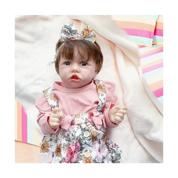 FARMAHAR Bebe Reborn Realiste Fille, 18Pouces 46Cm Mignon BéBé Reborn RéAliste en Silicone, Coffret Anniversaire 3+ Ans,F-Boy