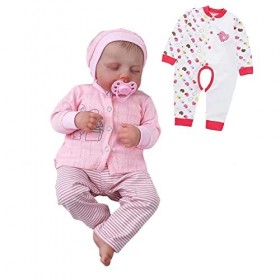 BéBé Reborn Garcon, 19 Faites à la Main Poupee Reborn Fille Vinyle Souple - Poupee Reborn avec Kit dalimentation et Boîte-Ca
