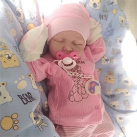 BéBé Reborn Garcon, 19 Faites à la Main Poupee Reborn Fille Vinyle Souple - Poupee Reborn avec Kit dalimentation et Boîte-Ca