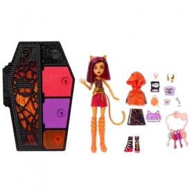 Monster High Coffret Monstrueux Secrets Série Frayeurs Néon Avec Poupée Articulée Toralei Stripe, Casier, Plus De 19 Surprise
