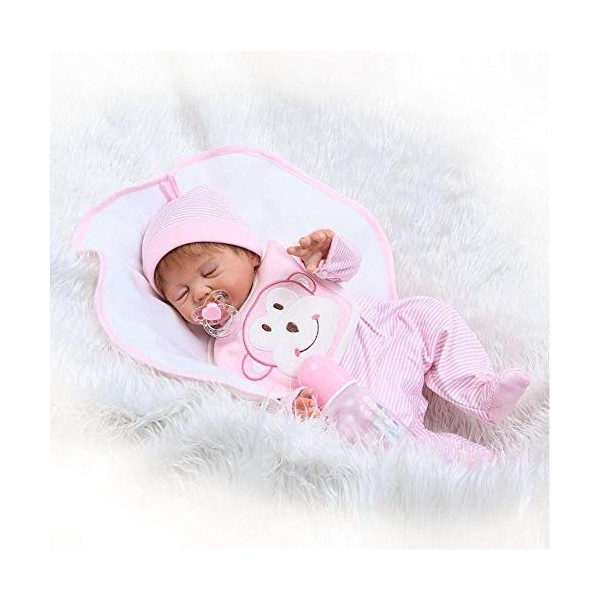 ADOSSAC 2020 Poupée Reborn 55 cm Réaliste Bebe Reborn Fille Souple en Silicone réaliste en Vinyle Souple Lifelike Mignon Nouv