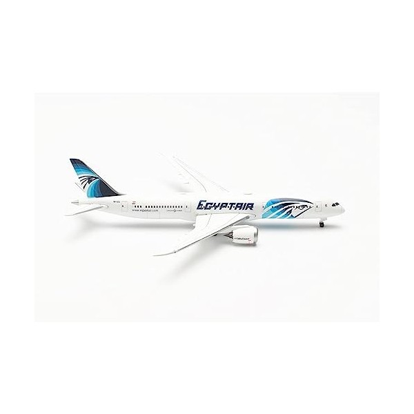 Herpa Maquette Egyptair Boeing 787-9 Dreamliner – SU-GEU, echelle 1/500, Model, pièce de Collection, davion sans Support, Fi