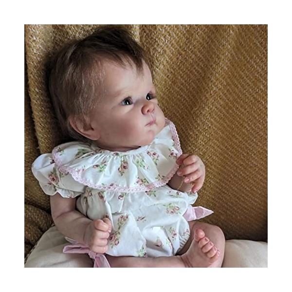 Zero Pam Poupée Reborn 18 Pouces 45cm Bebe Reborn Fille Silicone avec Corps en Tissu Doux Bébé Reborn Réaliste Poupée Nouveau