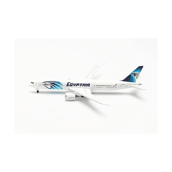 Herpa Maquette Egyptair Boeing 787-9 Dreamliner – SU-GEU, echelle 1/500, Model, pièce de Collection, davion sans Support, Fi