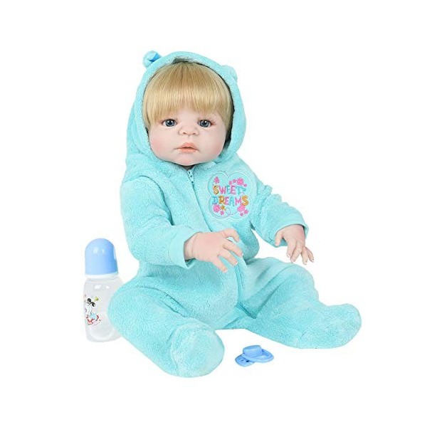 ADOSSAC 2020 Poupée Reborn 55 cm Réaliste Bebe Reborn Fille Souple en Silicone réaliste en Vinyle Souple Lifelike Mignon Nouv