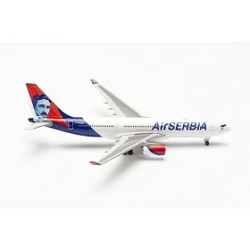 Herpa Maquette Air Serbia Airbus A330-200 – YU-ARB Nikola Tesla, echelle 1/500, Model, pièce de Collection, davion sans Supp