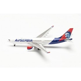 Herpa Maquette Air Serbia Airbus A330-200 – YU-ARB Nikola Tesla, echelle 1/500, Model, pièce de Collection, davion sans Supp