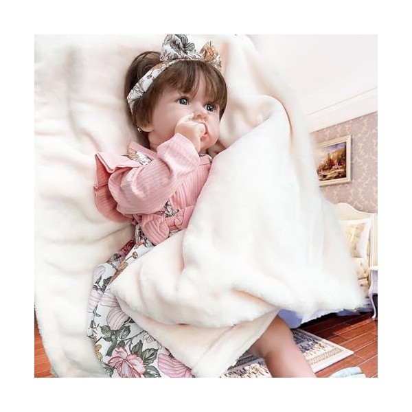 FARMAHAR BéBé Reborn, 18 Pouces 46 Cm Lavable BéBé en Silicone, Meilleurs Costumes danniversaire pour Les Filles,C-Girl