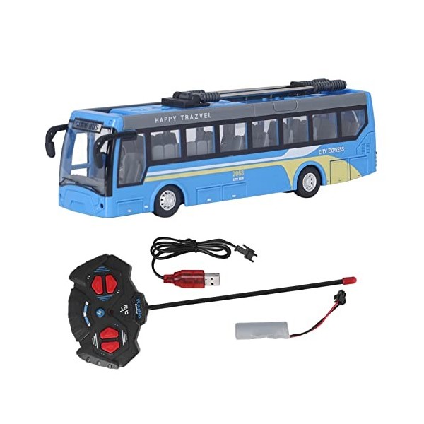 Ozgkee Jouet de Bus Télécommandé, Haute Simulation dans Toutes Les Directions Conduisant Un Bus Scolaire RC Rechargeable pour