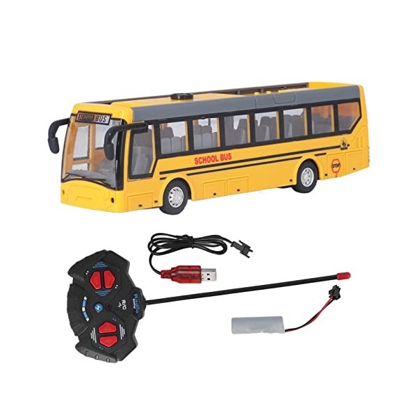 Ozgkee Jouet de Bus Télécommandé, Haute Simulation dans Toutes Les Directions Conduisant Un Bus Scolaire RC Rechargeable pour