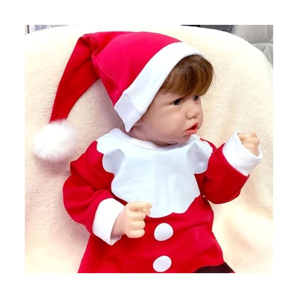 FARMAHAR Poupon Bebe, 18 Pouces 46 Cm Lavable Bebe Reborn en Silicone pour Les Enfants,E-Boy
