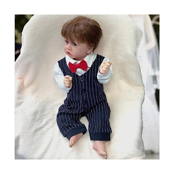 FARMAHAR PoupéE RéAliste, 18Pouces 46Cm Mignon PoupéEs Reborn en Silicone, Les Jouets pour Enfants,D-Girl