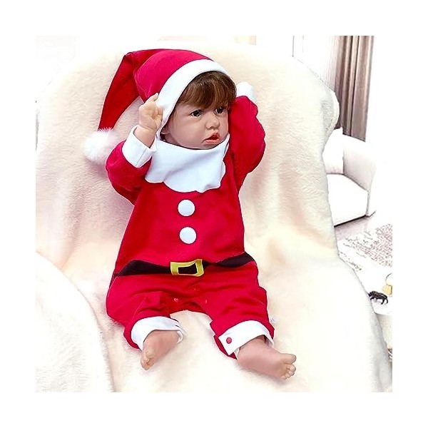 FARMAHAR Bebe Reborn Poupon, 18 Pouces Fait Main Poupee en Silicone, Meilleur Cadeau pour NoëL,C-Girl