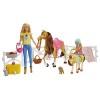 Barbie Famille Coffret Amies des Animaux, Poupee et Mini-Poupee Chelsea, Cheval, Poney, Chiot et Accessoires, Emballage Ferme