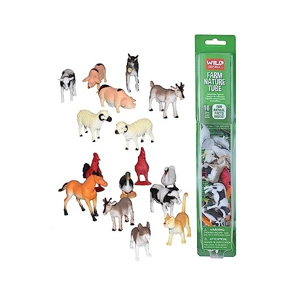 Wild Republic Europe APS Tube animaux de la ferme, 28 cm, 12883 - Version Anglaise