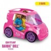 MONDO Motors - Mattel Barbie City Car 2.4 Ghz – Voiture radiocommandée 2 Places – Peut accueillir 2 poupées - Couleur Fuchsia