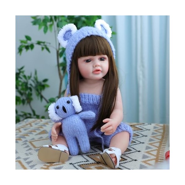 RUNGQIANY Bebe Reborn 22 Pouces 55cm Bebe Reborn Fille Silicone Plein Corps GarçOns Filles Jouets Et Cadeaux PoupéE Reborn Fi