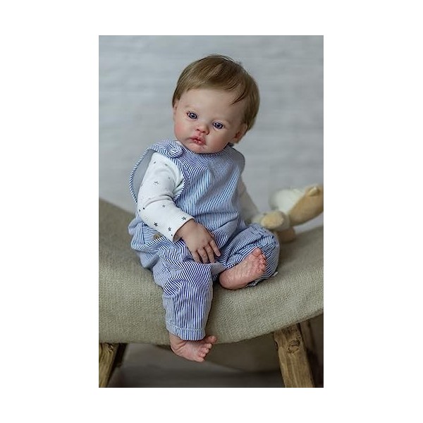 Pinky Reborn Poupée Reborn Fille 19 Pouces Réaliste Bebe Silicone Vinyle Souple Lifelike Mignon Nouveau-né Reborn Baby Dolls 