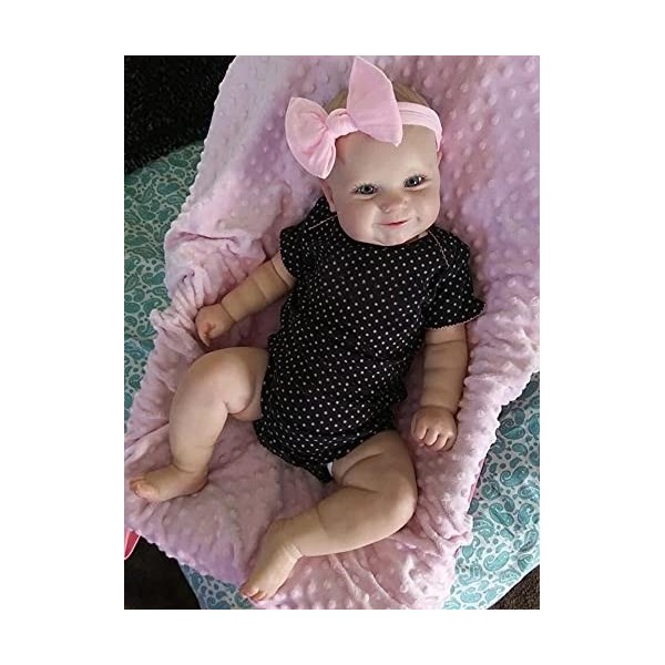 Pinky Reborn Réaliste Bebe Reborn 20 Pouces 50 cm Poupée Reborn Réaliste Lifelike Mignon Nouveau-né Reborn Baby Dolls Fille J