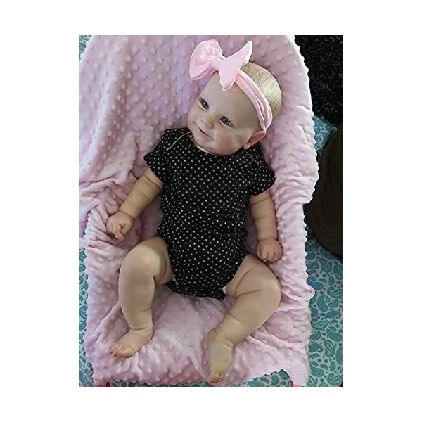 Pinky Reborn Réaliste Bebe Reborn 20 Pouces 50 cm Poupée Reborn Réaliste Lifelike Mignon Nouveau-né Reborn Baby Dolls Fille J