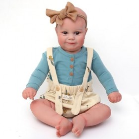 RUNGQIANY Bebe Reborn Silicone 24pouces 60cm PoupéE Reborn GarçOns Filles Jouets Et Cadeaux PoupéE Reborn Fille Realiste en S