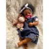 Pinky Reborn 20 Pouces 50cm Peau Noire Afro Américaine Poupée Reborn Réaliste Bebe Fille Jouets