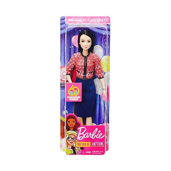 Barbie Métiers poupée Présidente brune avec blazer et jupe crayon, jouet pour enfant, GFX28