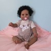 Pinky Reborn Poupée Bébé 20 Pouces 50 cm Tout Le Corps Reborn Bébé Fille Poupées Corps Souple Peau Noire Afro-Américaine Bébé