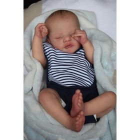 Zero Pam Poupée Reborn Garcon 48 Cm Bebe Reborn Realiste Silicone Souple Reelle Poupées De Nouveau-nés Réalistes Aux Yeux Fer