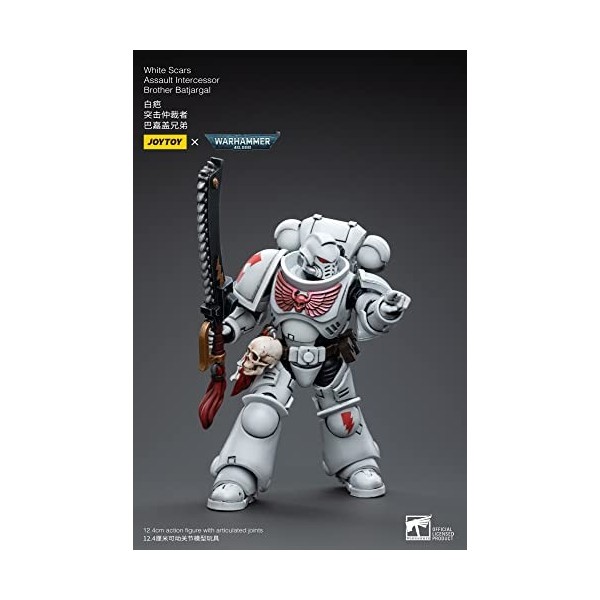 BLOOMAGE JOYTOY BEIJING TECH Warhammer 40k Figurine 1/18 White Scars Assault Intercessor Brother Batjargal 12 cm