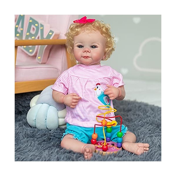 Pinky Reborn Poupée Bébé 50CM Julieta Poupée Bébé Fille Reborn Taille Nouveau-né Poupée Faite à la Main avec 3D Skin Tone Vei