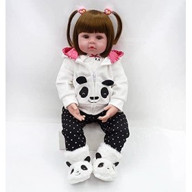 SYP Poupon 22 Pouce 55 cm Vinyle de Silicone Souple Bebe Reborn Faits à la Main Mignon poupée Reborn Garçon Fille Jouet Cadea